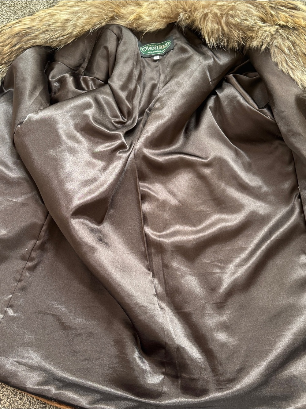 Overland Coyote Fur Leather Fringe Coat Western Ranch Jacket Vintage Womens S - Picture 8 of 14